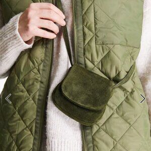 NWT - Urbancode Genuine Suede Crossbody Mini Bag - Khaki Green